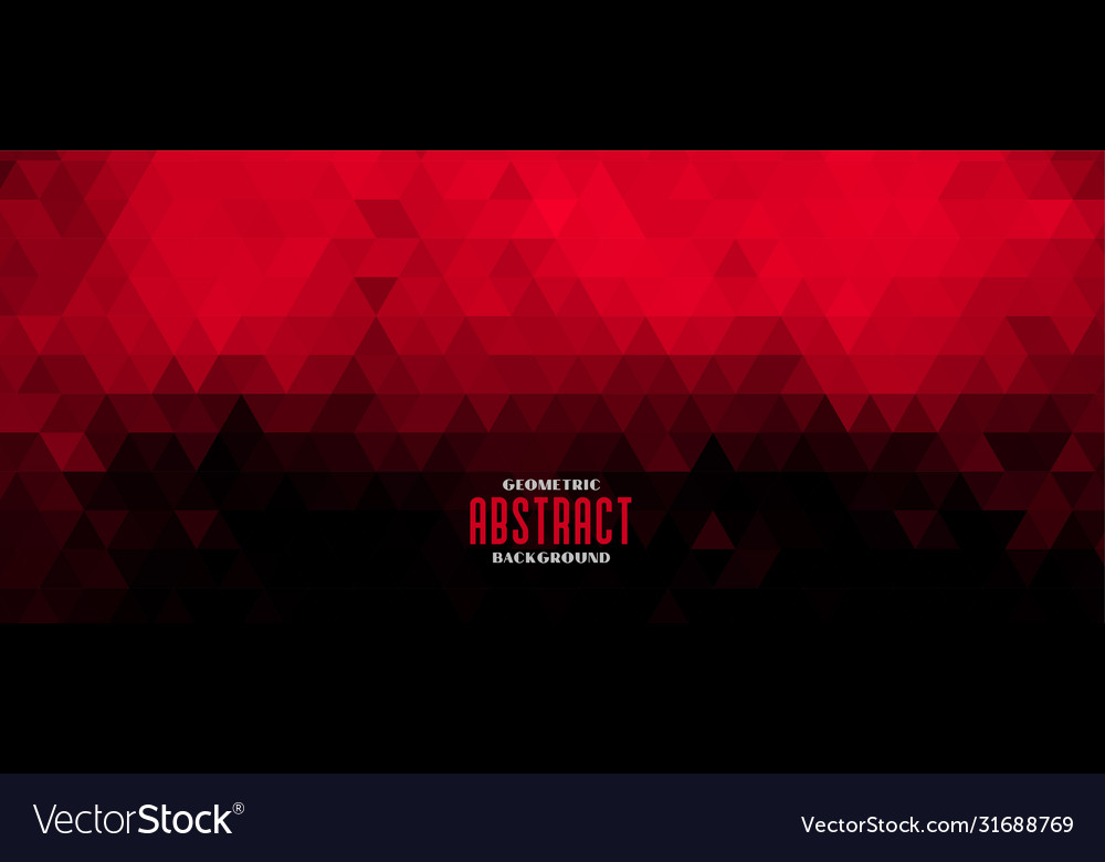 Red and black abstract triangle pattern banner