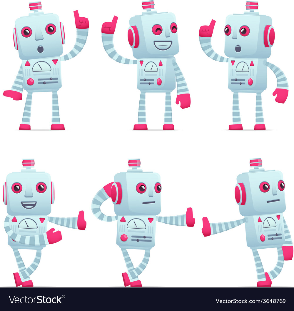 Robot Characters in Various Poses