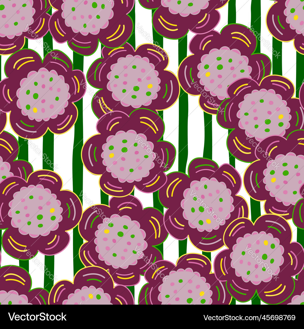 Seamless pattern with doodle flowers Royalty Free Vector