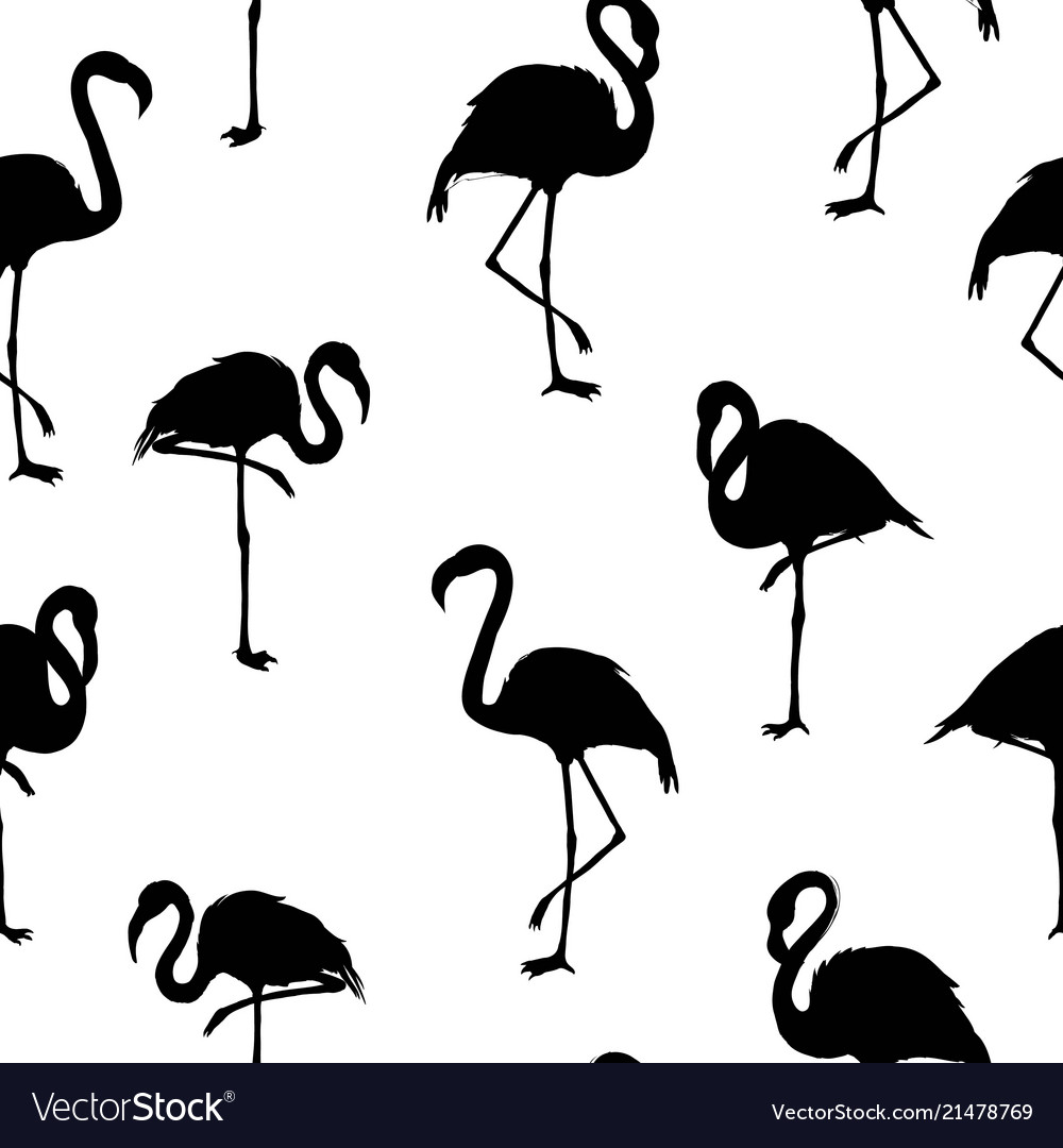 Seamless pattern with flamingo vector image Seamless pattern with flamingo