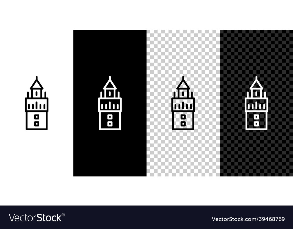 Set line giralda in seville spain icon isolated