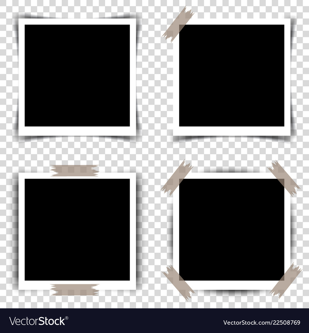 Set of retro photo frames with shadows vector image Set of retro photo frames with shadows
