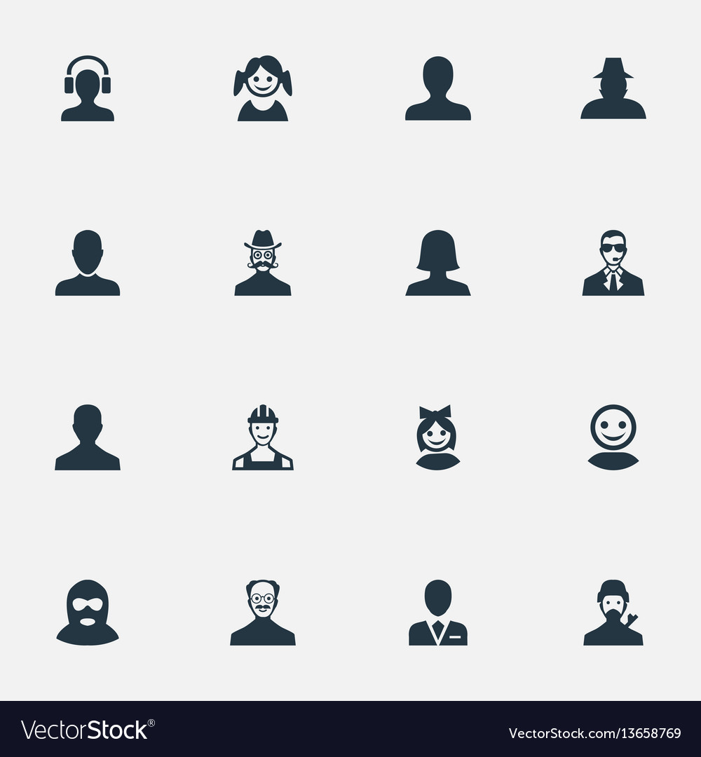 Set of simple member icons