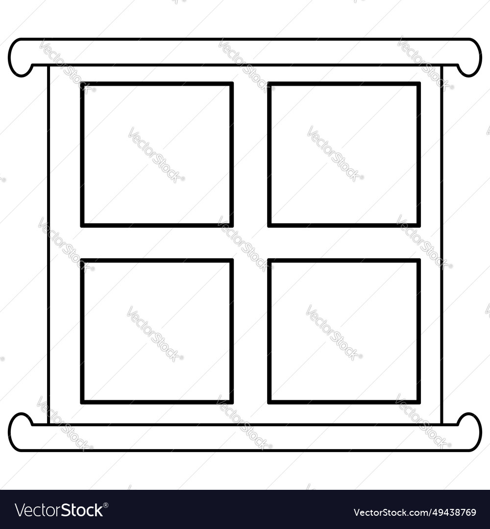 Square window outline for house isolated on white