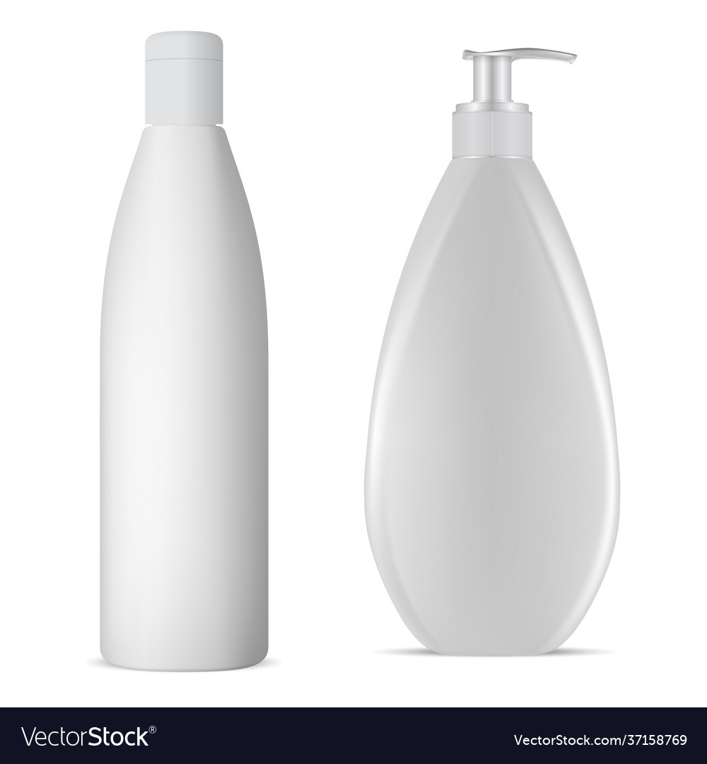 Weiße Shampoo Flasche Creme Paket Mockup Design