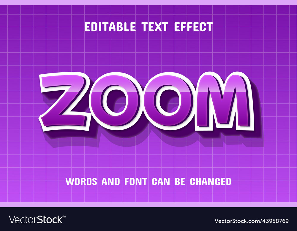 Zoom text 3d text effect Royalty Free Vector Image