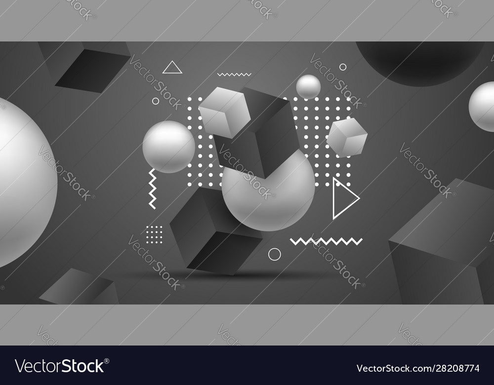 Abstract 3d geometric black and white background