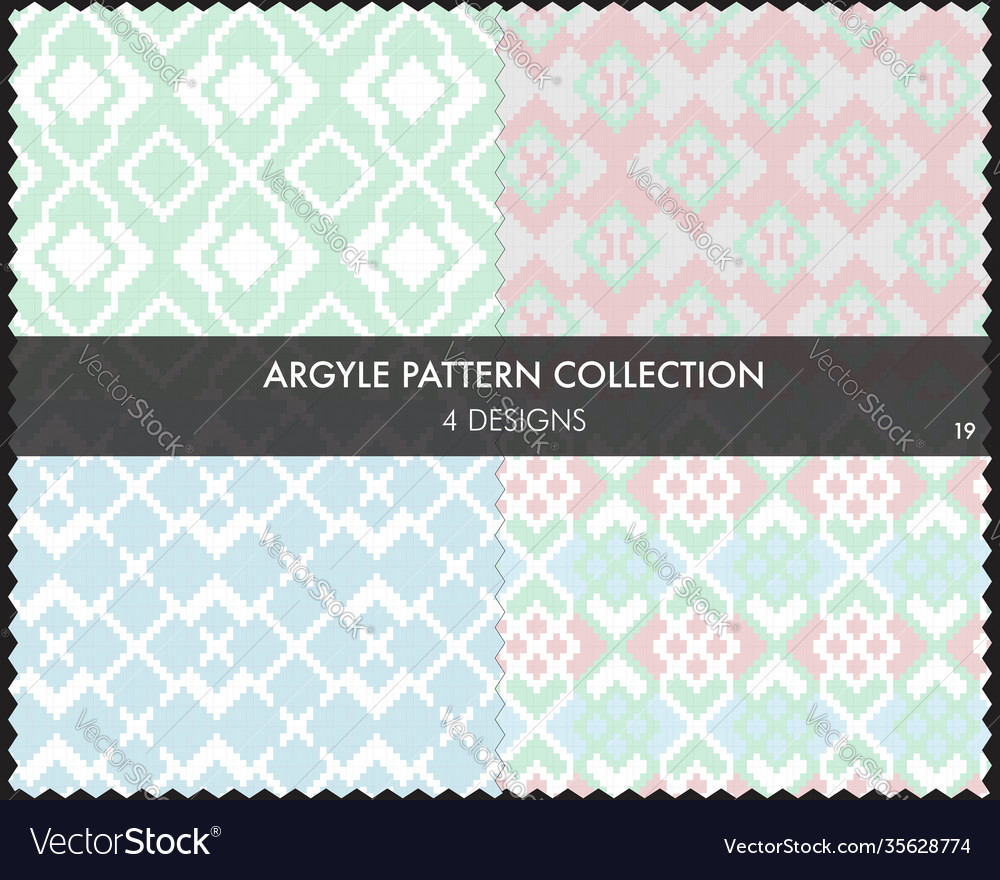 Argyle seamless pattern collection