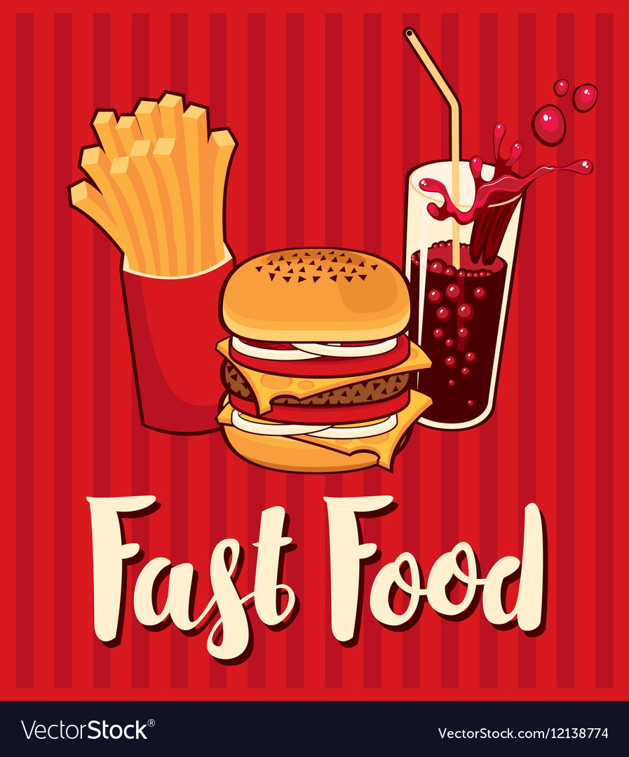 Banner with fast food with cola Royalty Free Vector Image