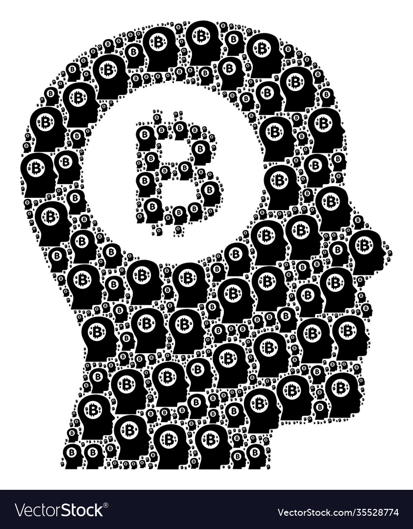 Bitcoin Denken Icon Recursion Zusammensetzung Vector Image Bitcoin Denken Icon Recursion Zusammensetzung