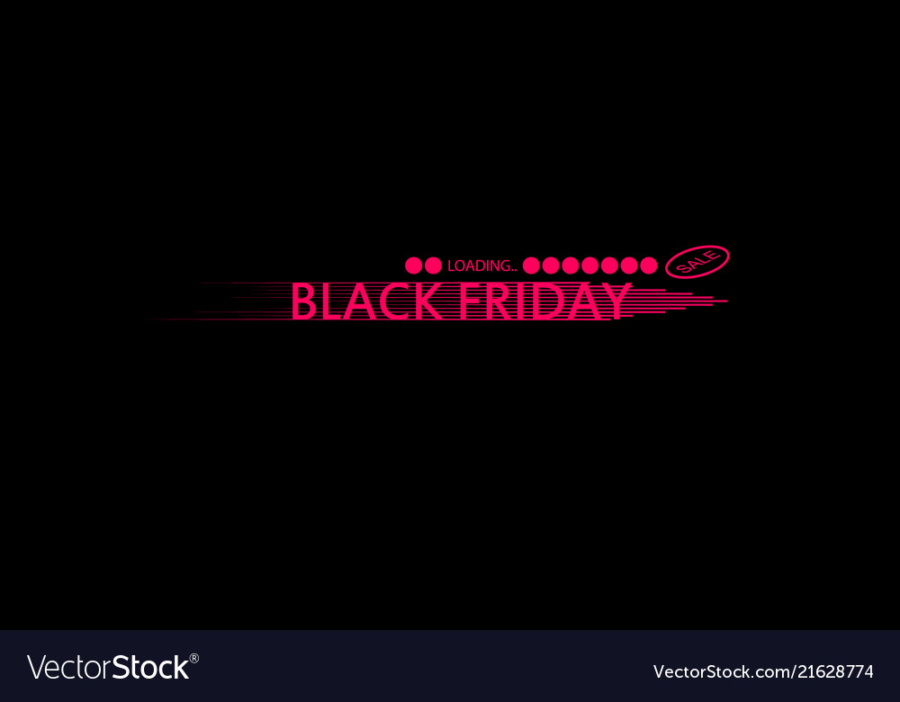 Black friday speed icon and loading bar vector image Black friday speed icon and loading bar