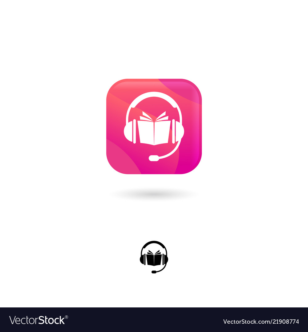 Icon audiobook headphones pink