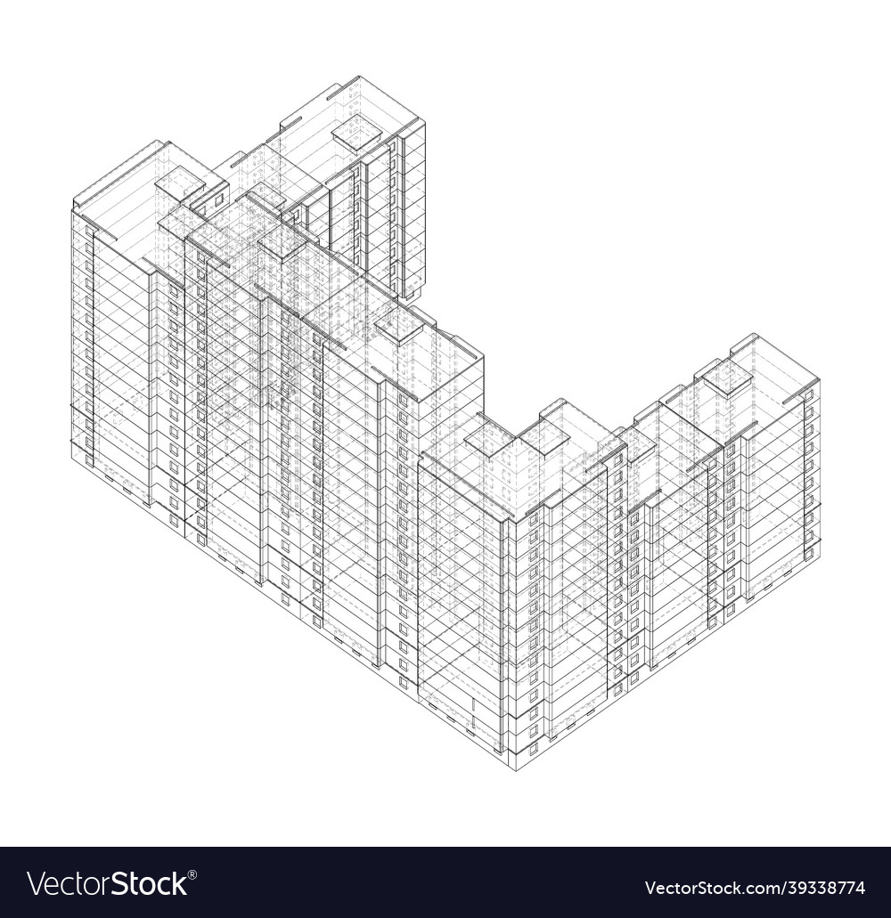 Multi-storey residential building Royalty Free Vector Image