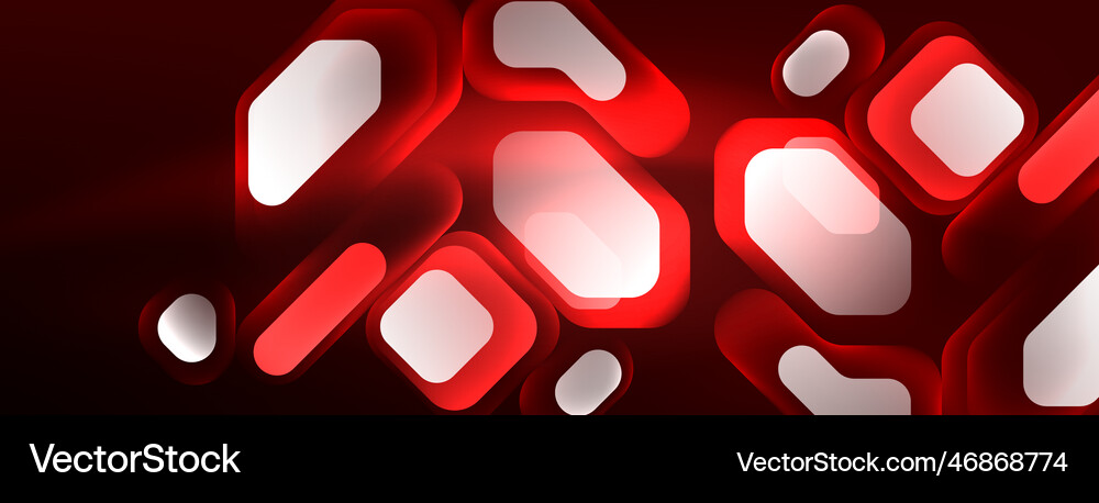 Neon lines squares and round shapes abstract Vector Image