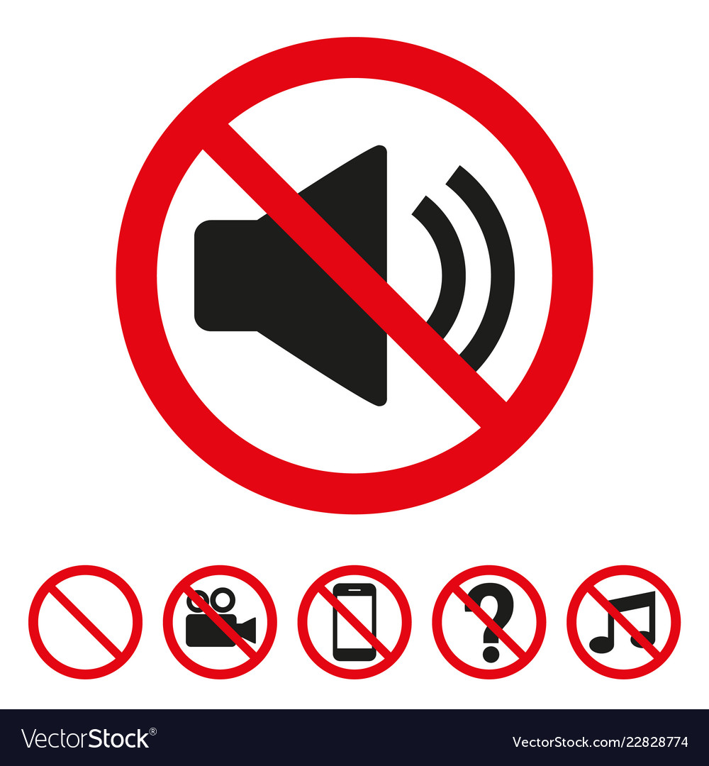 No sound sign on white background vector image No sound sign on white background