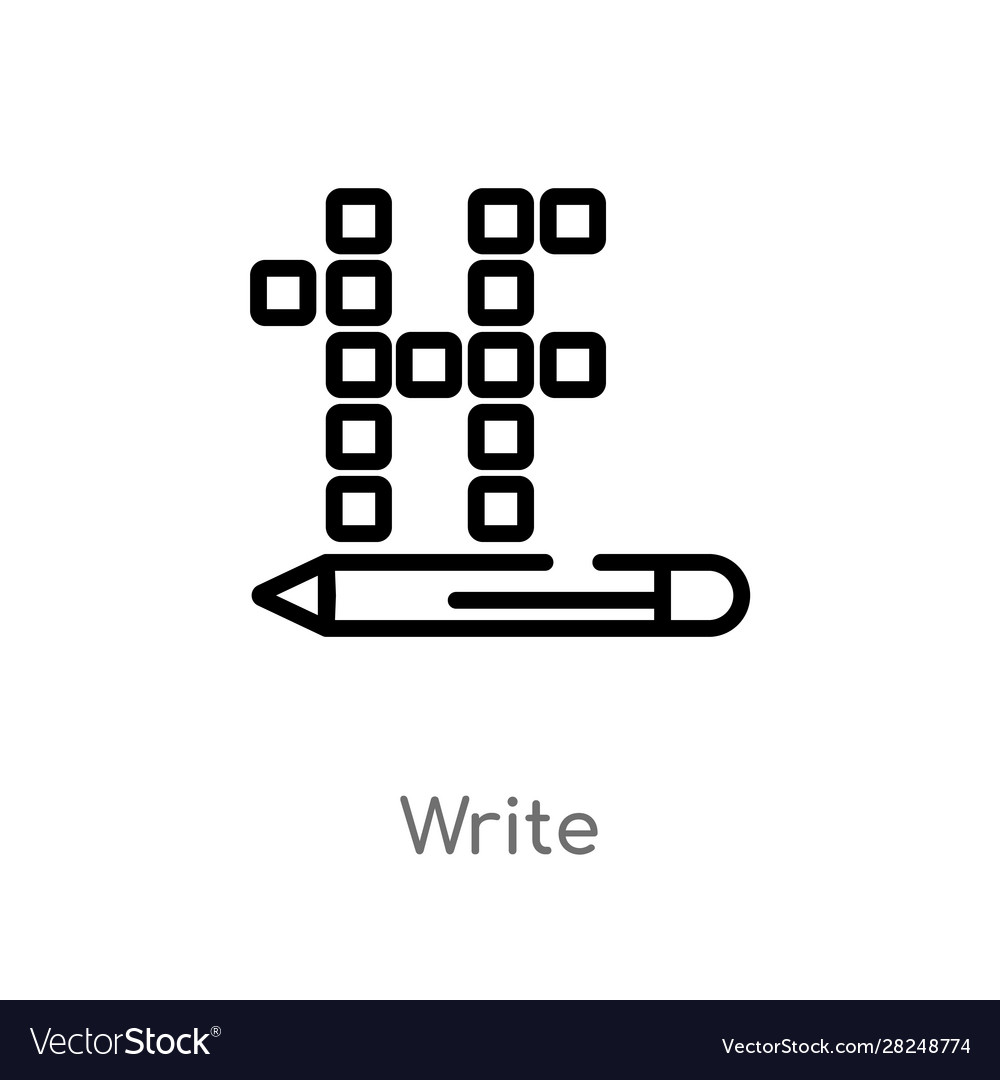 Outline write icon isolated black simple line