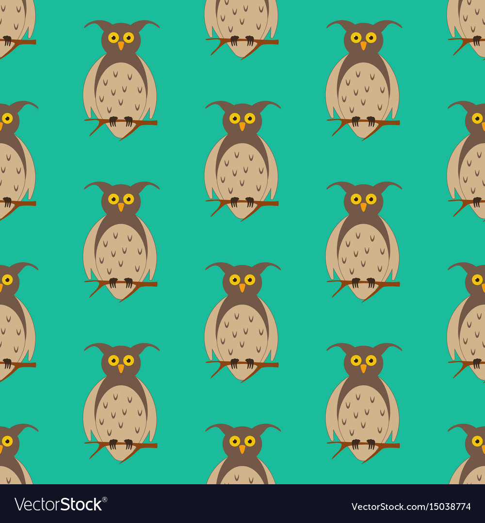 Owl on the branch pattern