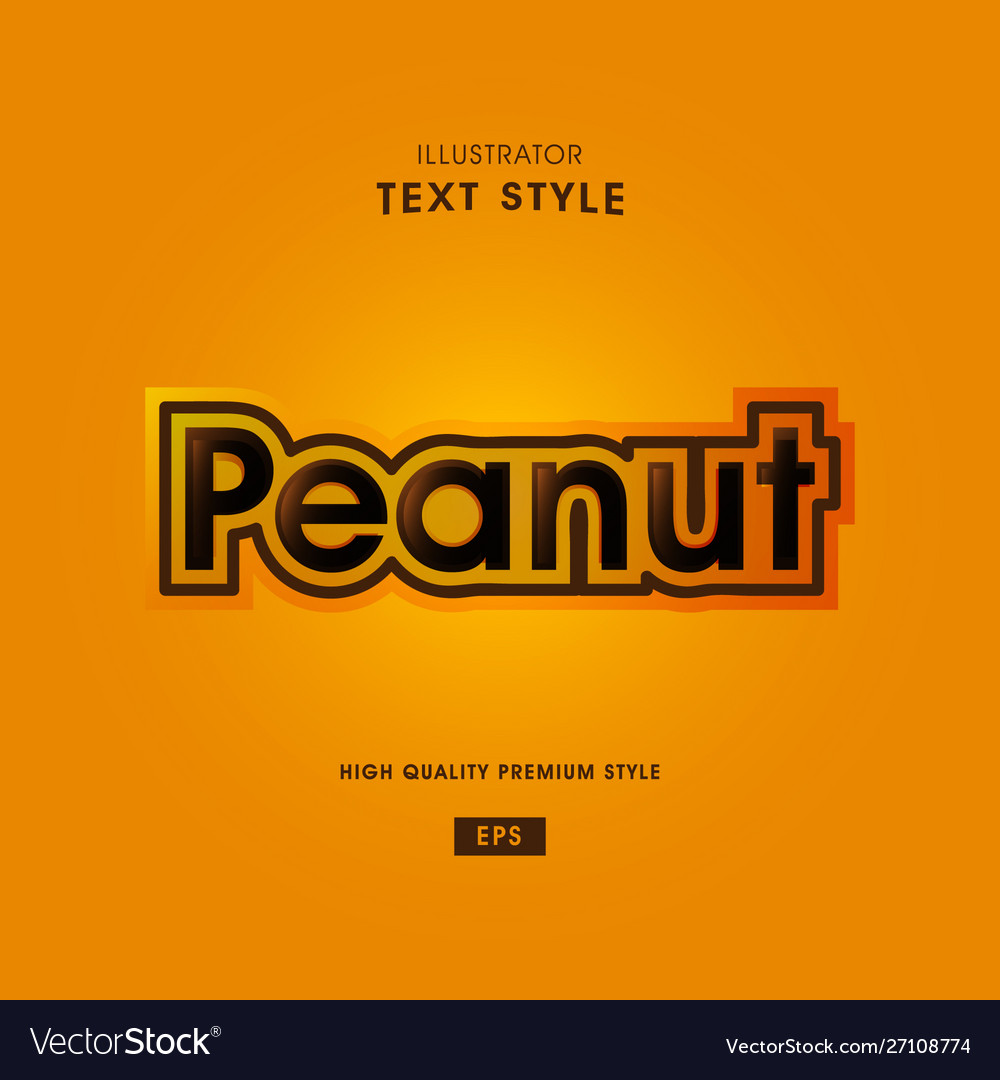 Peanut text style effect eps