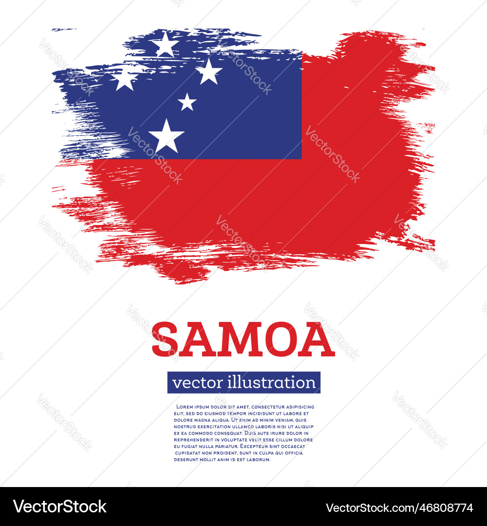 Samoa flag with brush strokes independence day Vector Image