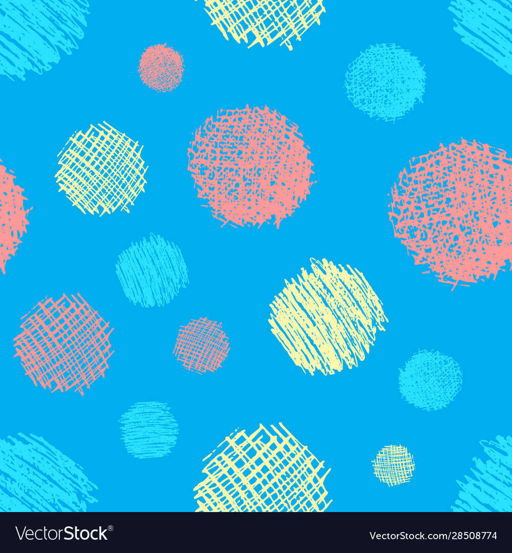 Seamless pattern with hand drawn scribble circle