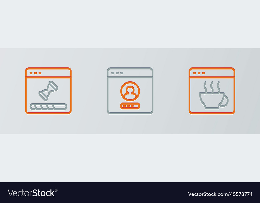 Set line software loading data window and create Vector Image Set line software loading data window and create
