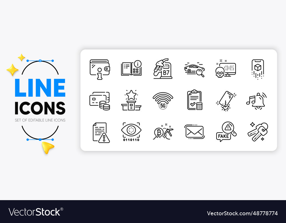 Smartphone & Keys Icon Set
