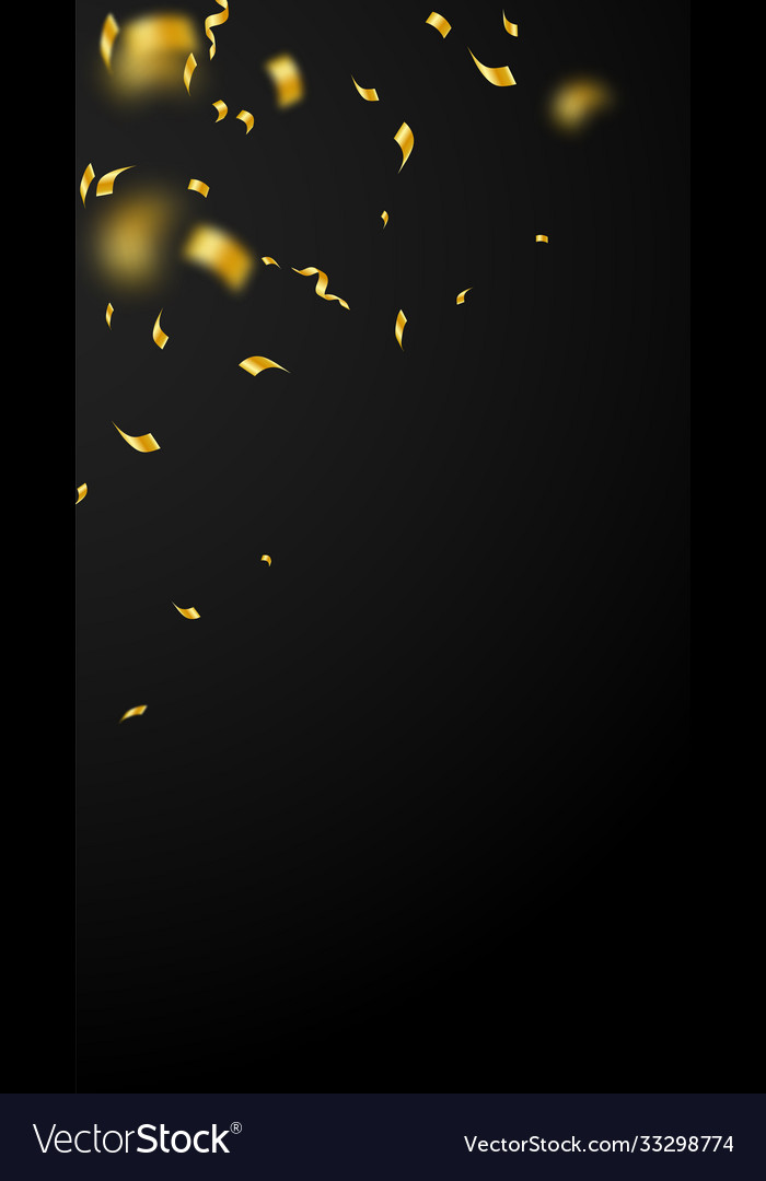 Streamers and confetti gold tinsel Royalty Free Vector Image