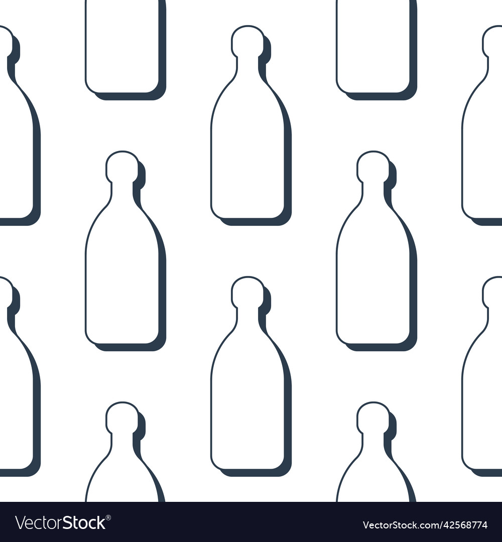 Tequila bottles seamless pattern line art style