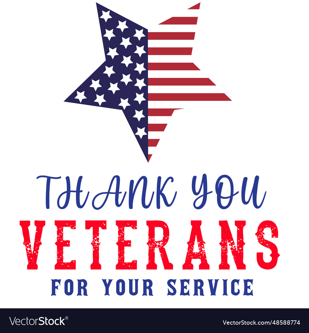 Veterans day armistice thank you design Royalty Free Vector