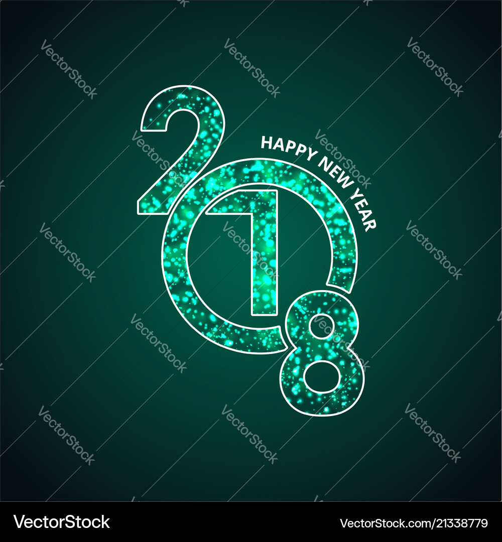 2018 Stylish Typography Banner With Dark Green Vector Image