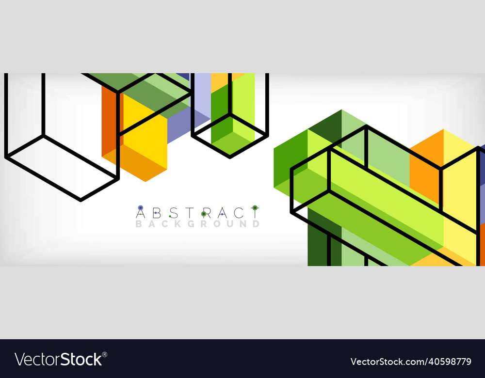 Abstract background 3d cubes cubic elements vector image Abstract background 3d cubes cubic elements