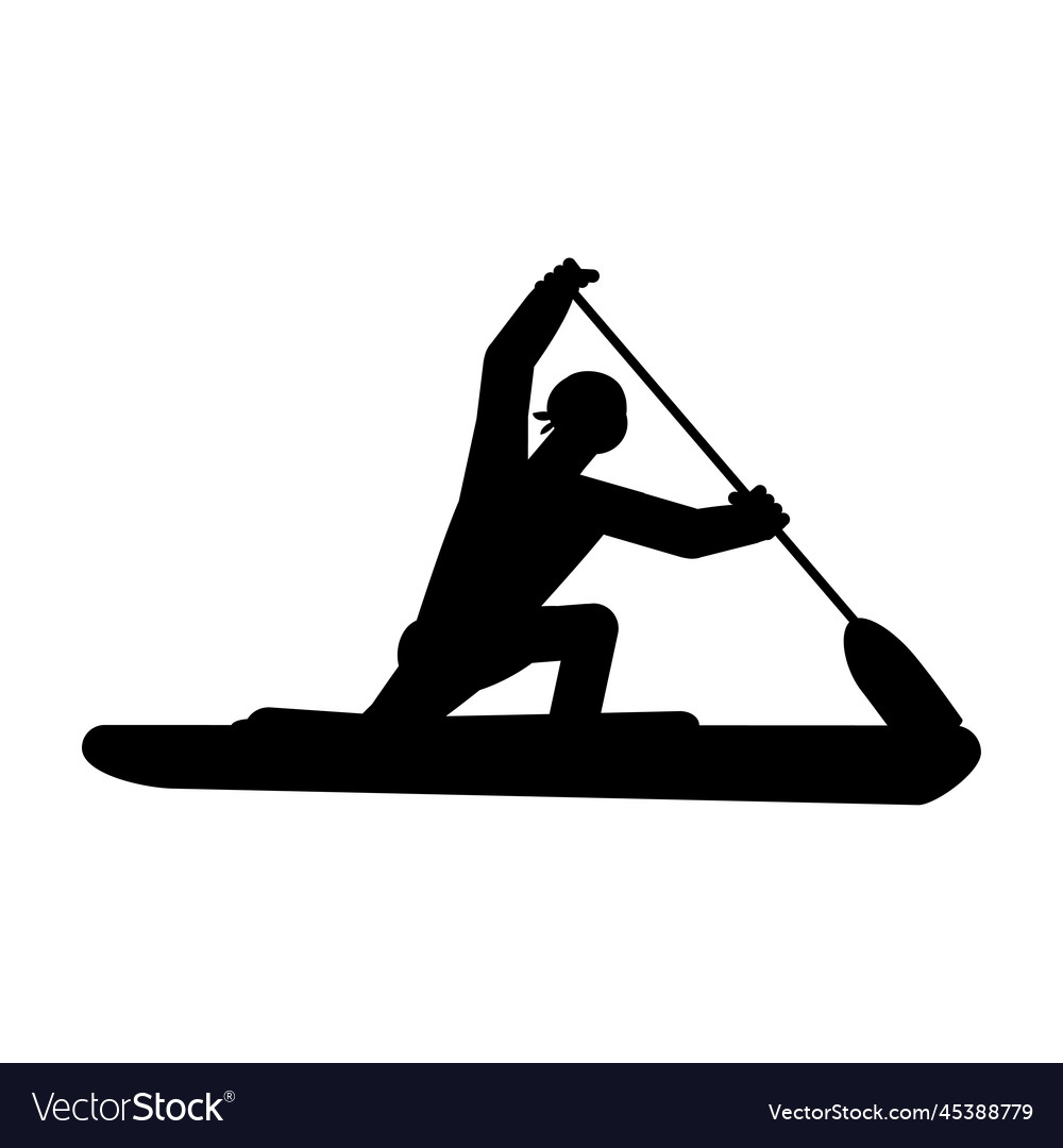 Canoe sprint athlete canoeing silhouette Vector Image