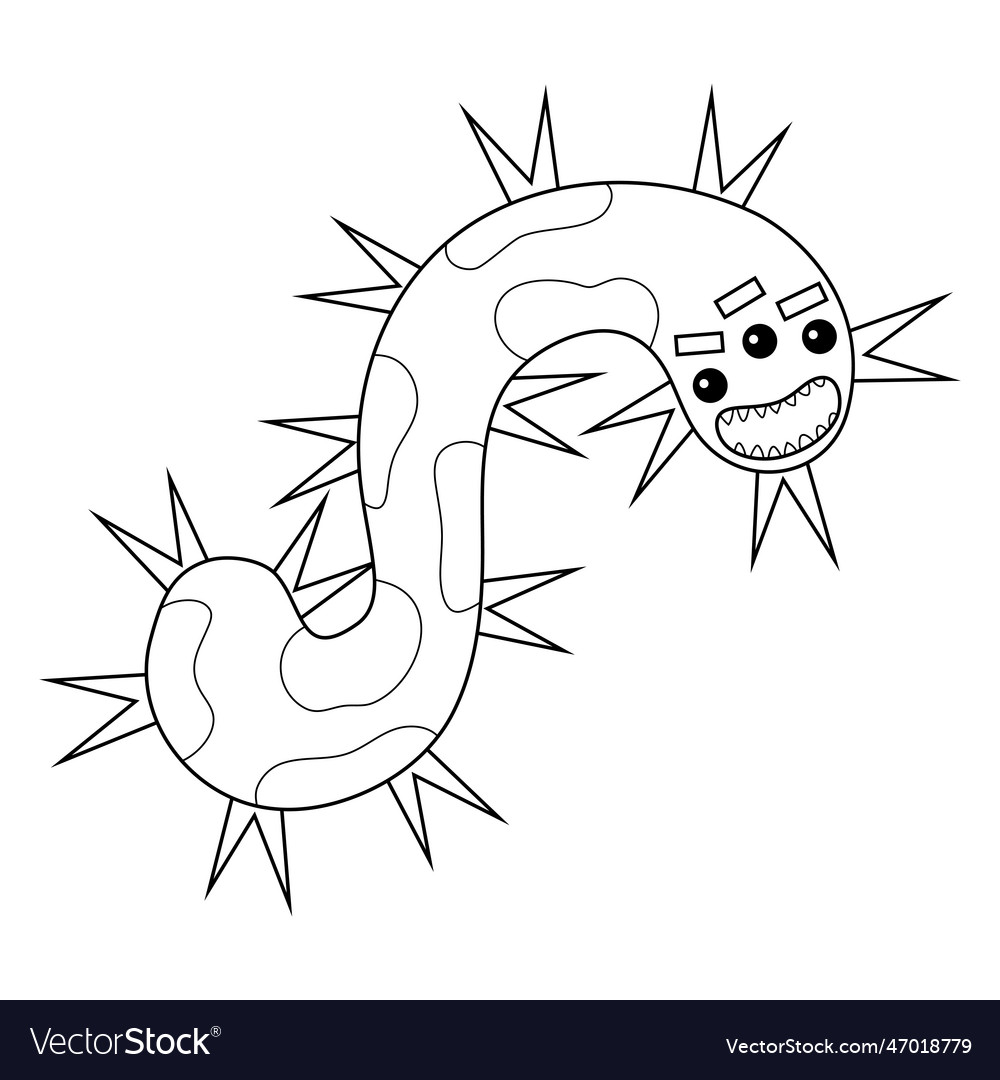 Coloring book cute bacteria and virus character