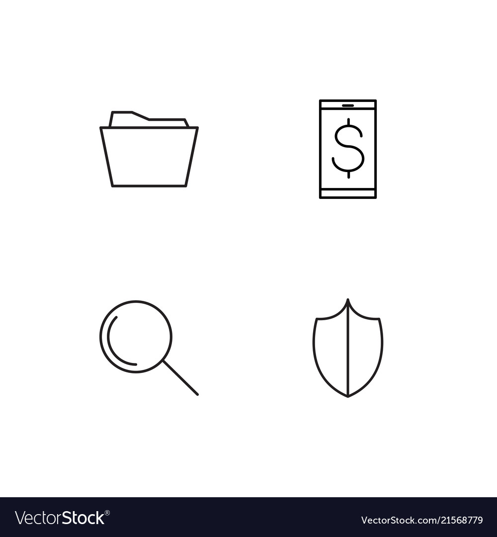 Cyber security linear icons set simple outline