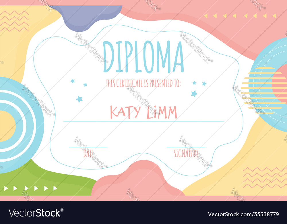 Diploma certificate template Royalty Free Vector Image