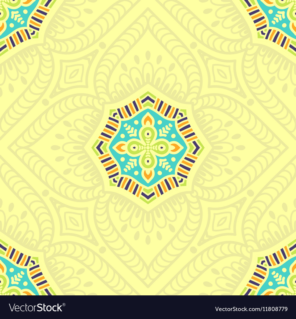 Ethnic floral seamless pattern