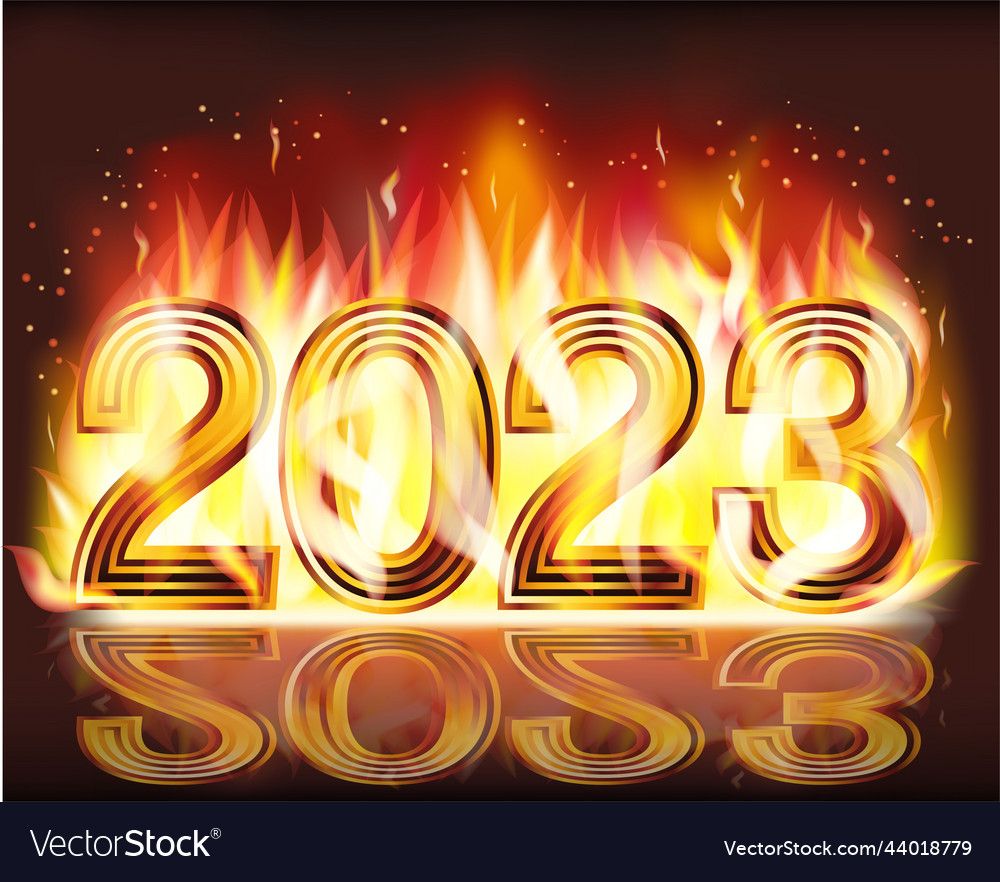 Fire 2023 new year invitation banner illus