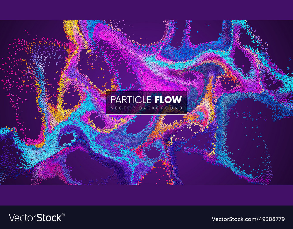Gradient dots flowing and swirling liquid stream Vector Image