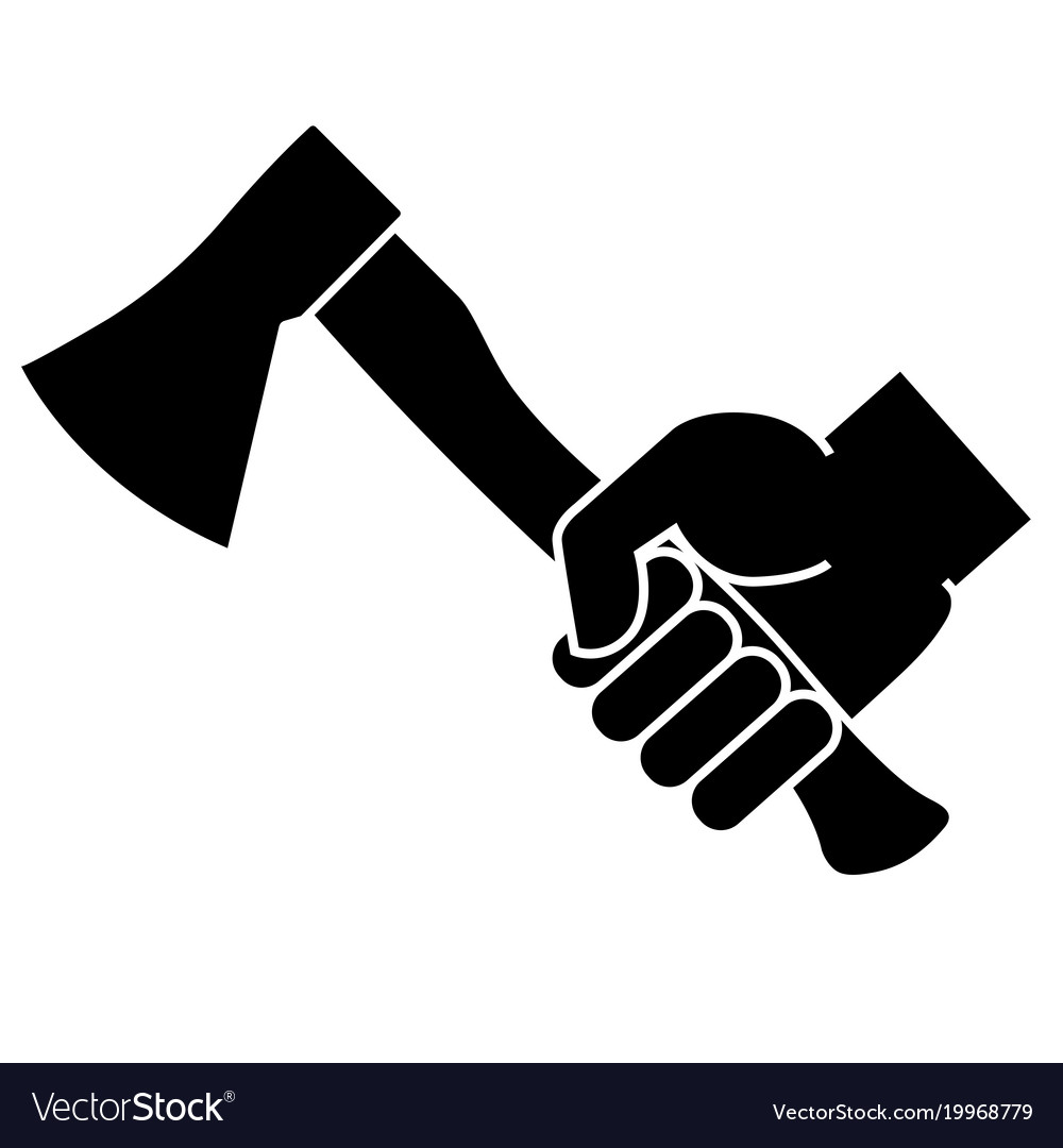 Hand holding axe