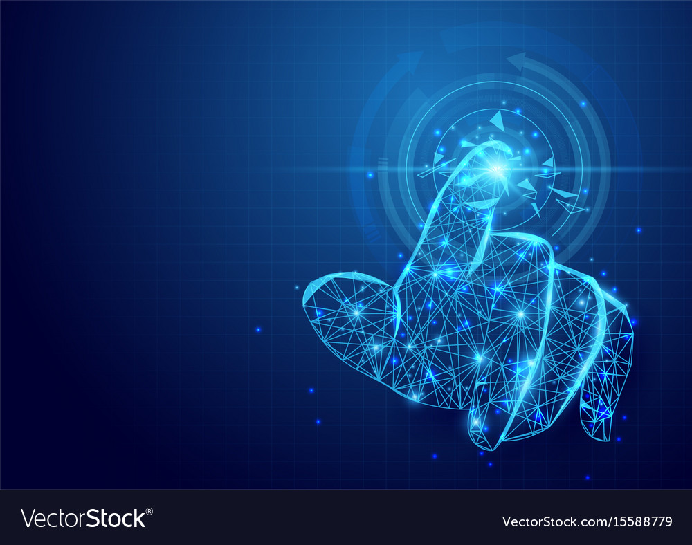 Hand touch circle interface technology on Vector Image