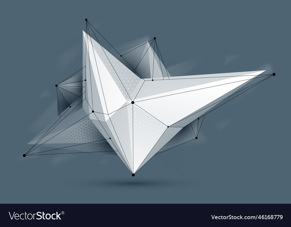 Low poly abstract form future shape design vector image Low poly abstract form future shape design