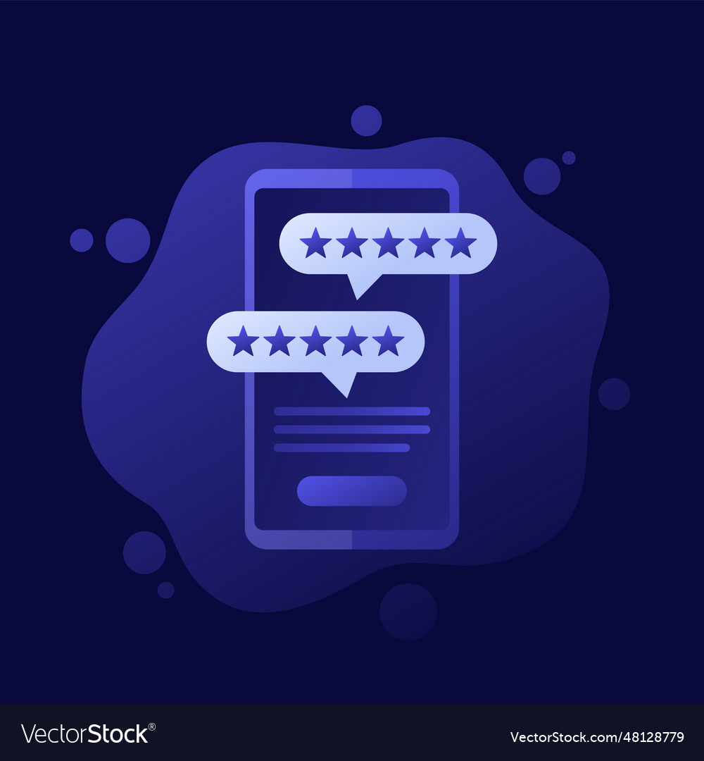 Mobile app review icon design Royalty Free Vector Image