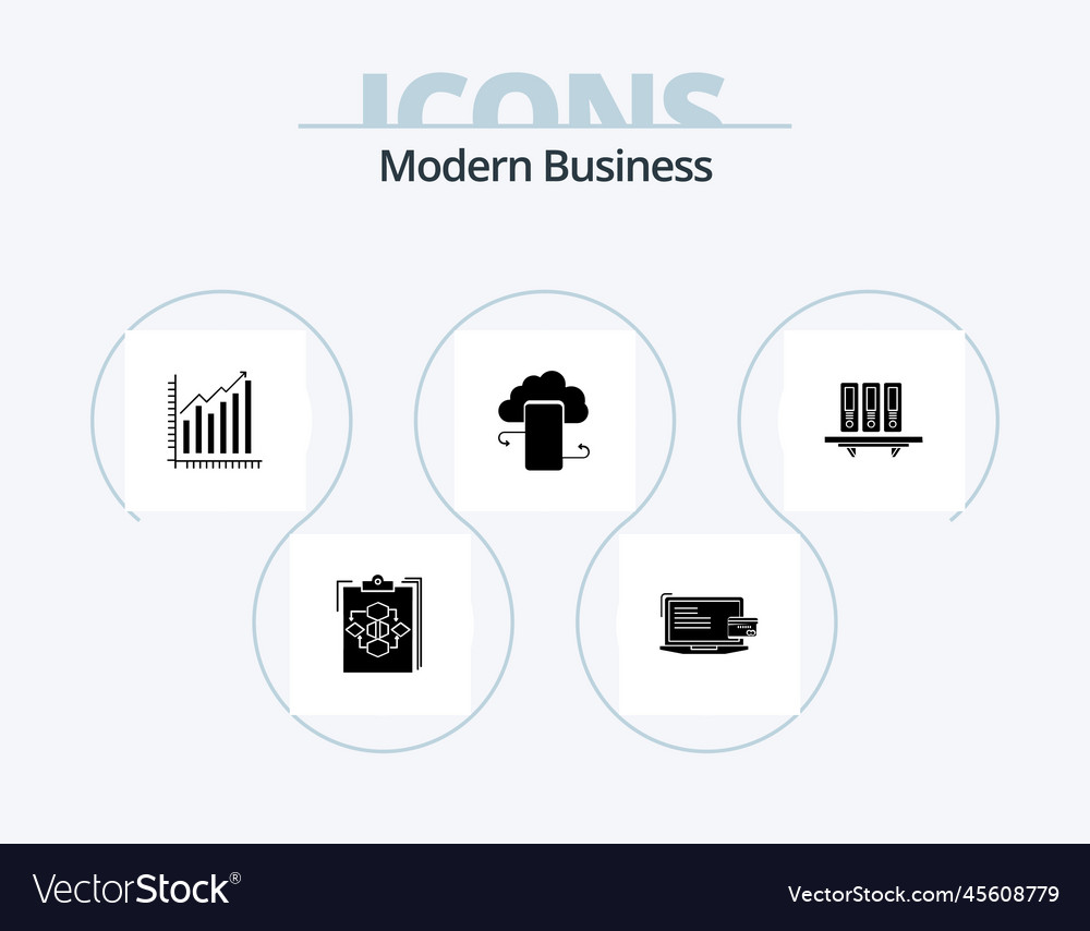 Modern business glyph icon pack 5 design