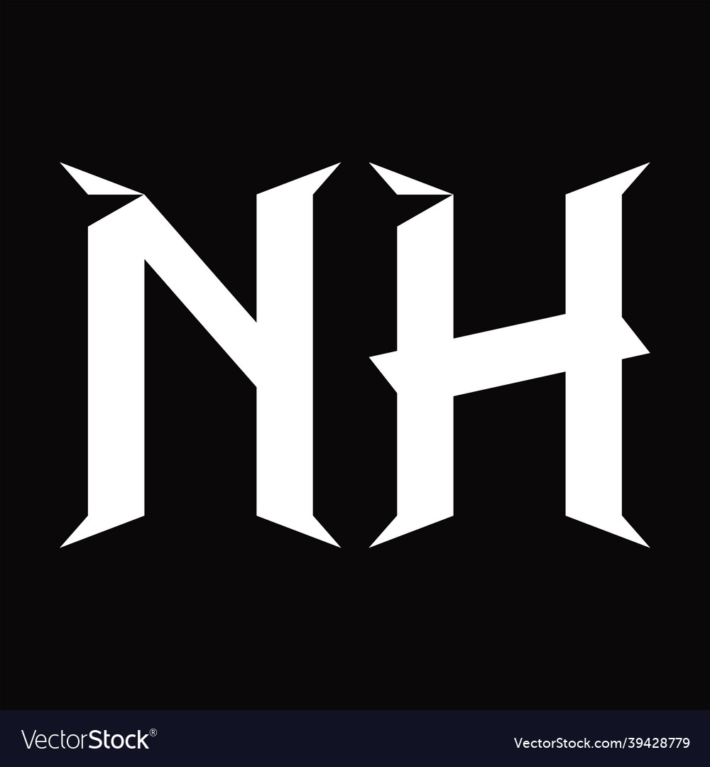 Nh logo monogram with slice shape design template