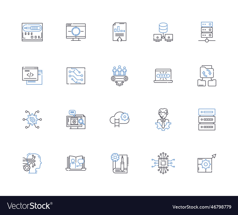 Platform graphics line icons collection d render