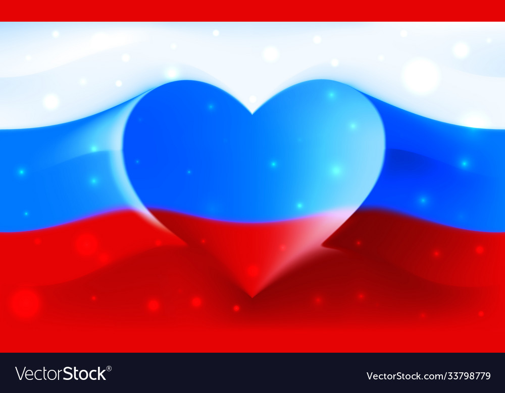 Russia with love russian national flag heart