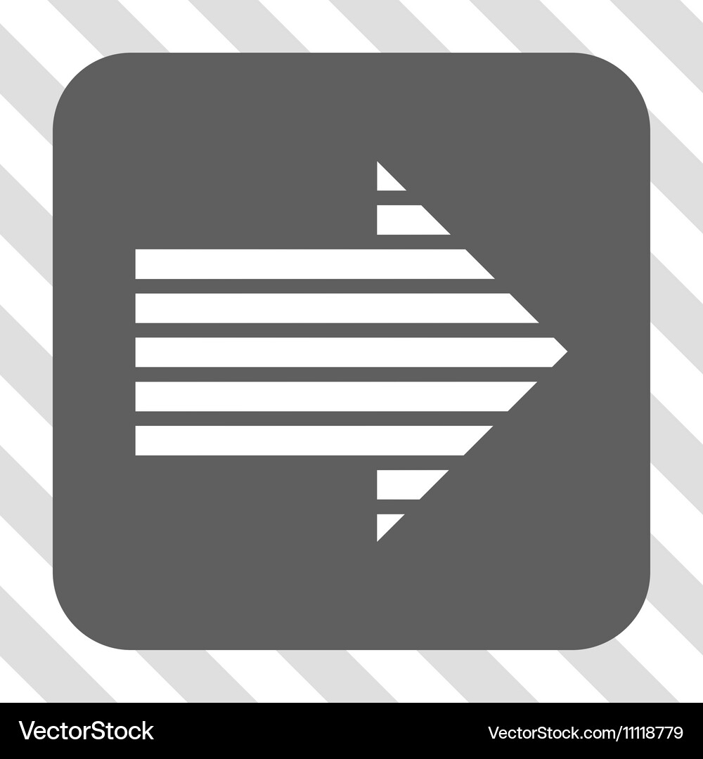 Stripe arrow right rounded square button Vector Image