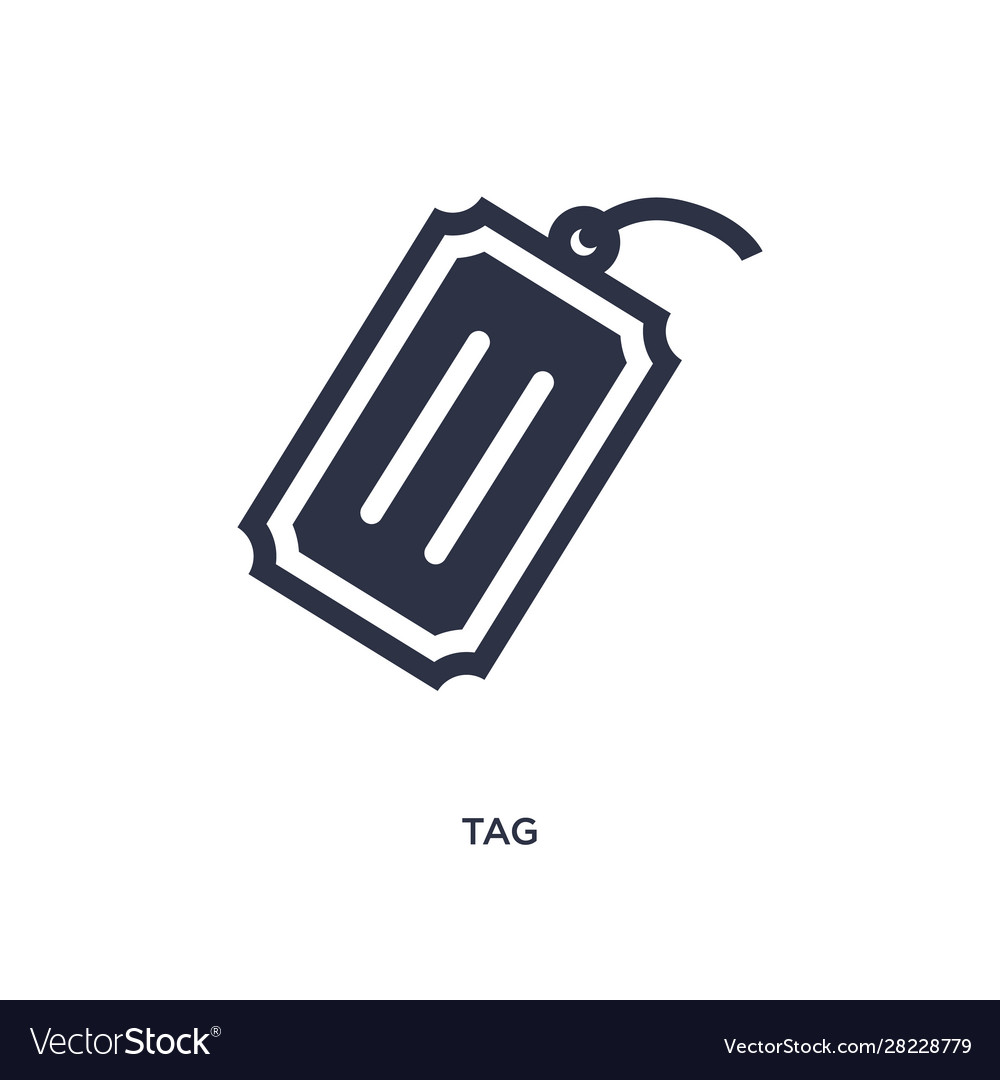 Tag icon on white background simple element from