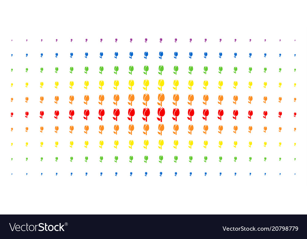 Tulip spectrum halftone pattern vector image Tulip spectrum halftone pattern