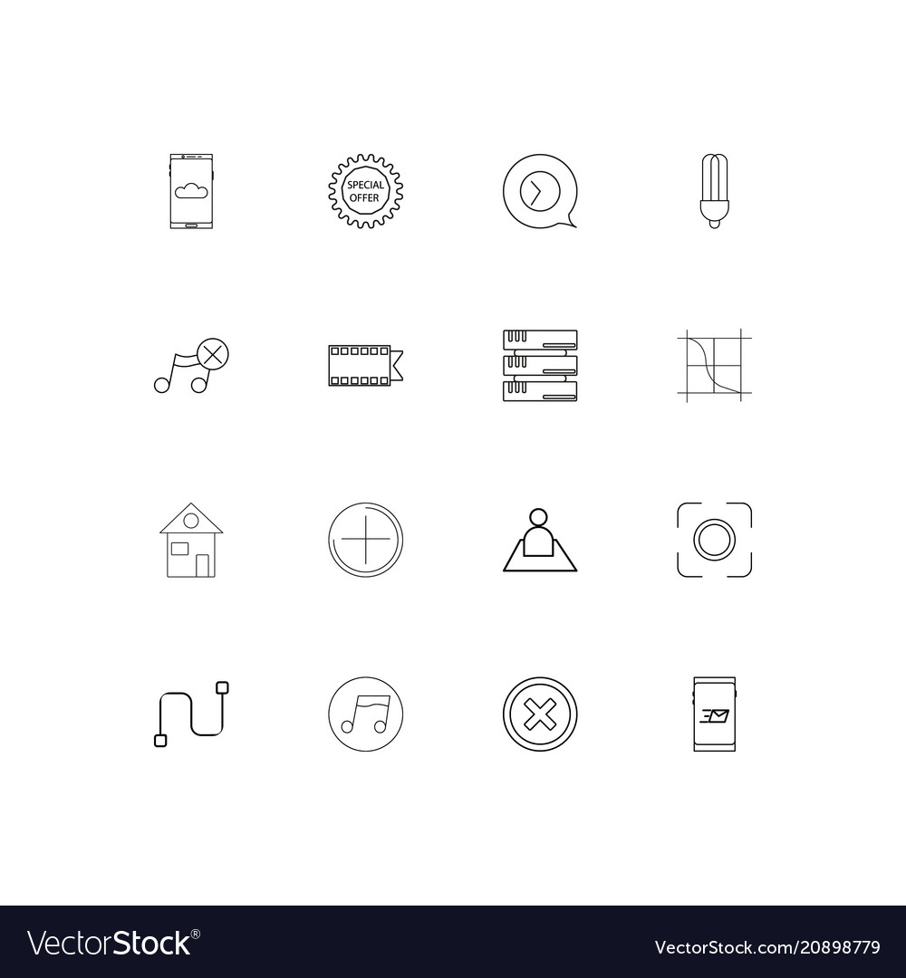 Web linear thin icons set outlined simple